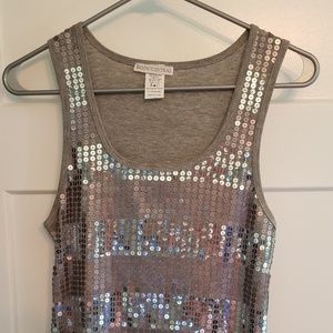 Never worn sz L Gray & silver sequenced tank